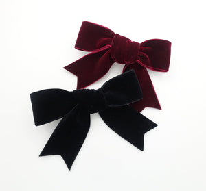 veryshine.com moderate black velvet tail bow french barrette 2 prong hair clip basic hair clip for women
