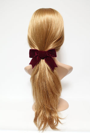 veryshine.com moderate black velvet tail bow french barrette 2 prong hair clip basic hair clip for women