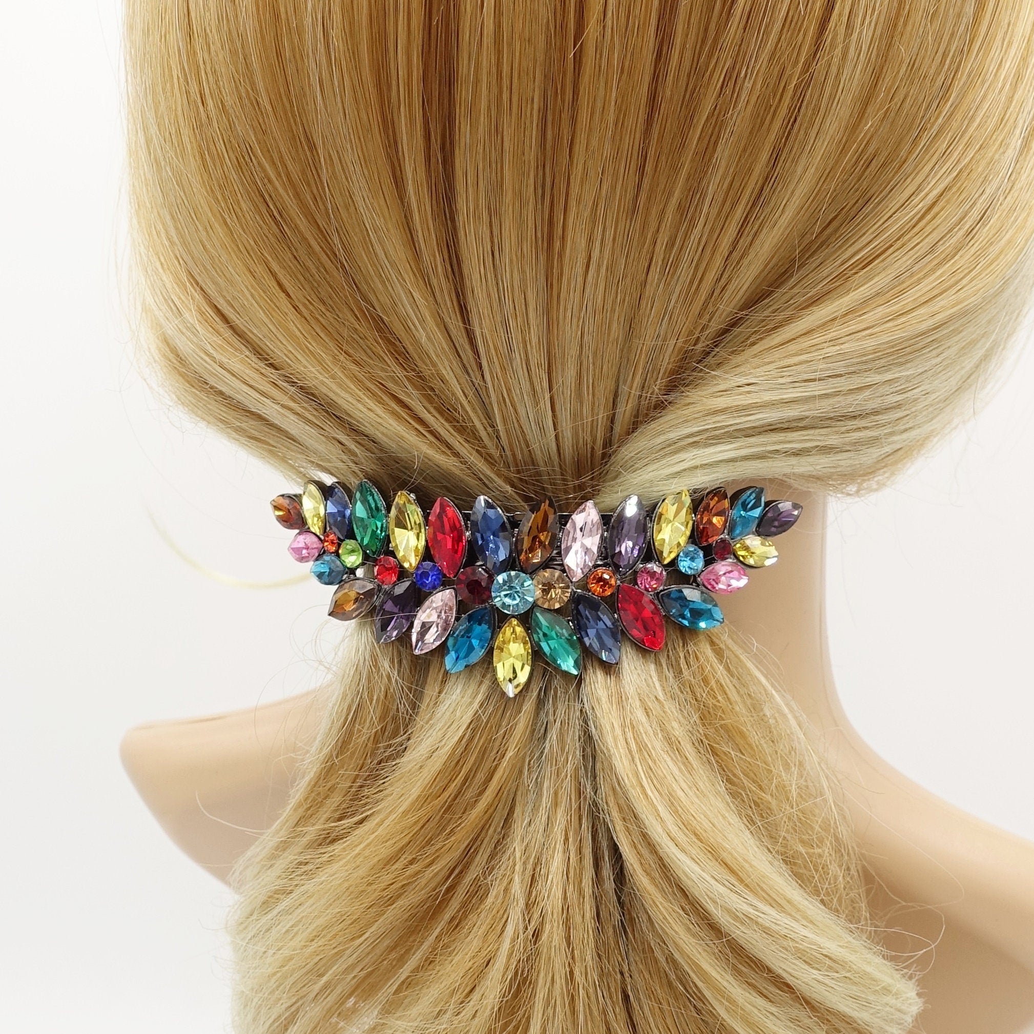 veryshine.com Multi rhinestone leaf hair barrette bling hair accessory for women