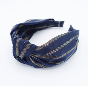 veryshine.com Navy golden stripe knotted headband