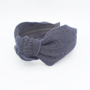 veryshine.com Navy knit top knot headband