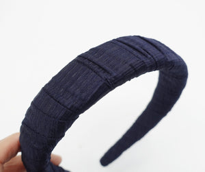 veryshine.com Navy padded headband corrugated fabric wrap hairband pleated women hair accessory