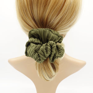 veryshine.com Olive green solid pleated scrunchies hair elastic women scrunchy accessories for women