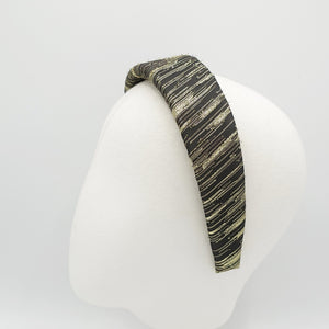 veryshine.com padded headband golden metallic fabric patterned hairband stylish fashionista women hair accessory