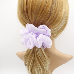 veryshine.com Pale violet crinkled chiffon scrunchies solid sheer hair elastic scrunchie woman hair accessory