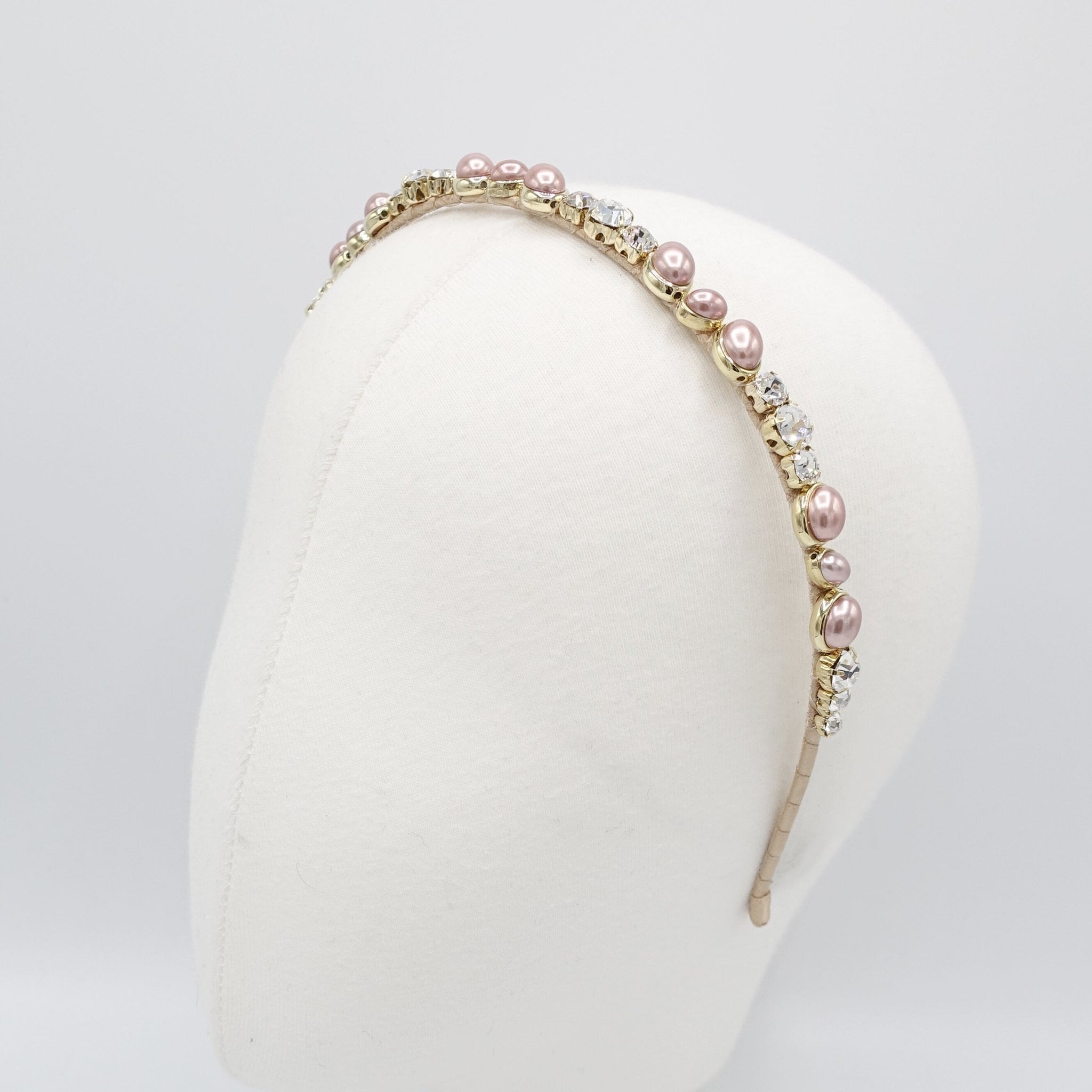 veryshine.com pearl rhinestone embellished thin headband