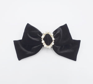 veryshine.com Pearl velvet black bow hair accessory shop for women