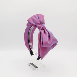 veryshine.com Pink iridescent fabric  bow knot headband  pretty color hairband for women