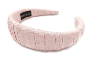 veryshine.com Pink padded headband corrugated fabric wrap hairband pleated women hair accessory