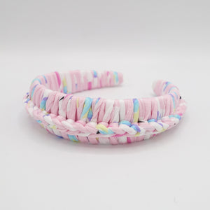veryshine.com Pink wrap braided headband cotton luxury casual hairband for women -VS202110