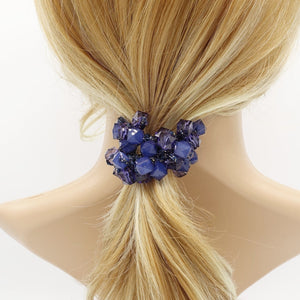 veryshine.com Ponytail holders acrylic polyhedron beaded hair elastic ponytail holder women hair accessories