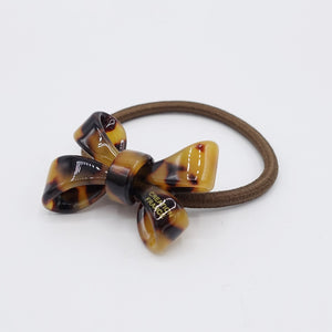 veryshine.com Ponytail holders Amber cellulose acetate tail bow knot hair tie elastic ponytail holder