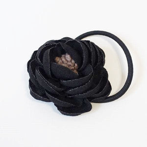 veryshine.com Ponytail holders Black mini flower hair elastic Stamen Flower Ponytail Holder Decorative hair tie Women Hair Accessories