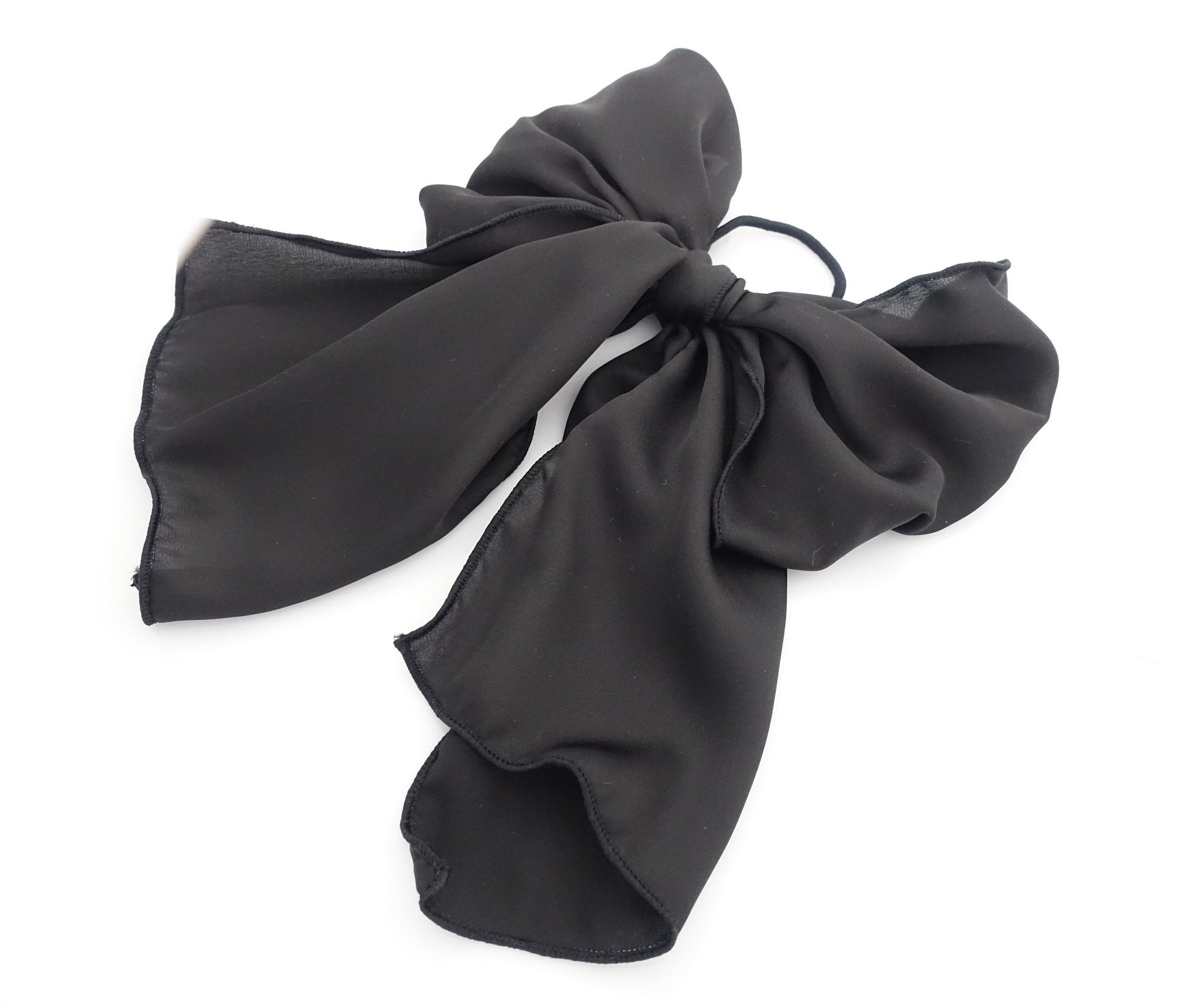satin big glam bow hair elastic large stylish scarf knot hair tie