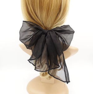 veryshine.com Ponytail holders Black silky chiffon bow knot hair elastic women ponytail holder hair tie