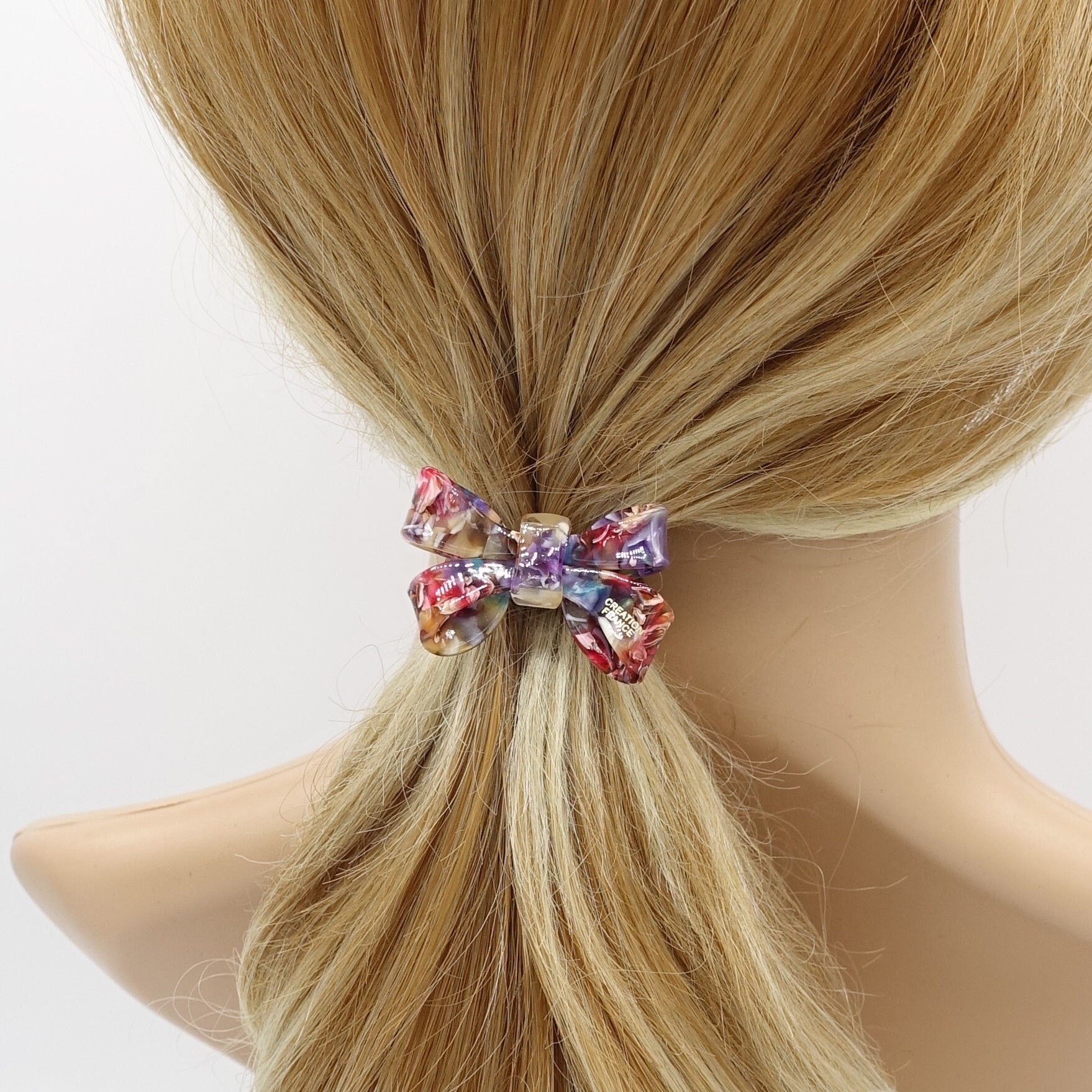veryshine.com Ponytail holders cellulose acetate tail bow knot hair tie elastic ponytail holder