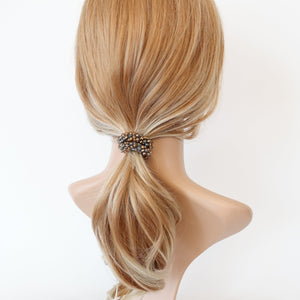 veryshine.com Ponytail holders crystal glass beaded 2 tone hair elastic pony tail holder dazzling hair ties