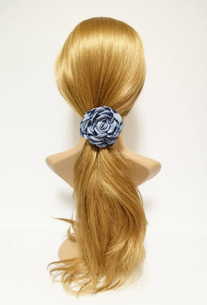 veryshine.com Ponytail holders Discolored Petal Wild Rose Flower Hair Elastic Ponytail Holder Women Hair Accessory