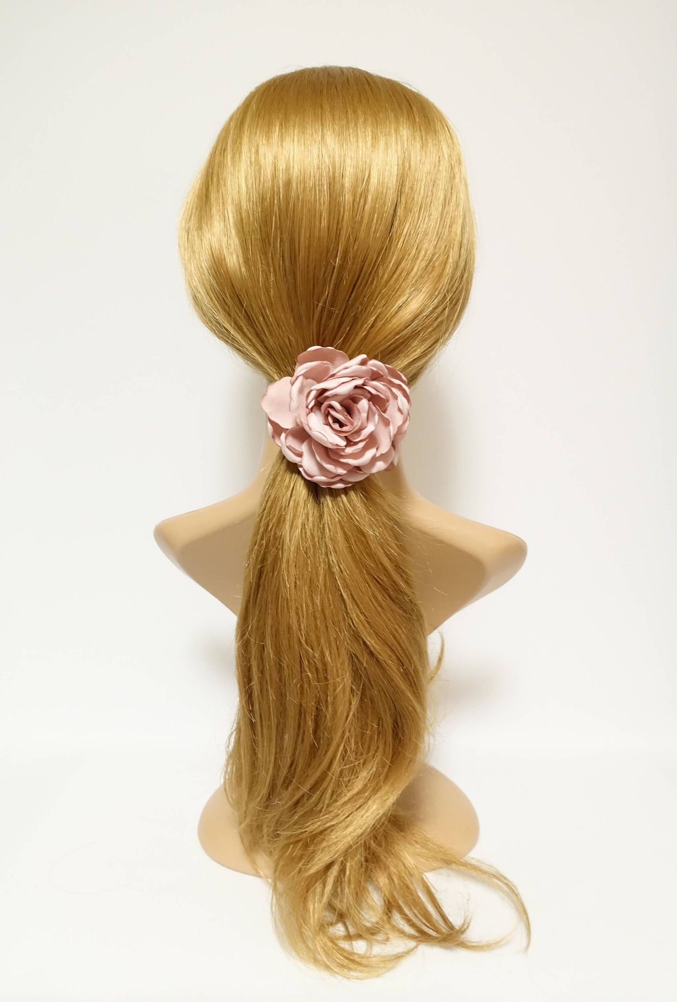 veryshine.com Ponytail holders Discolored Petal Wild Rose Flower Hair Elastic Ponytail Holder Women Hair Accessory