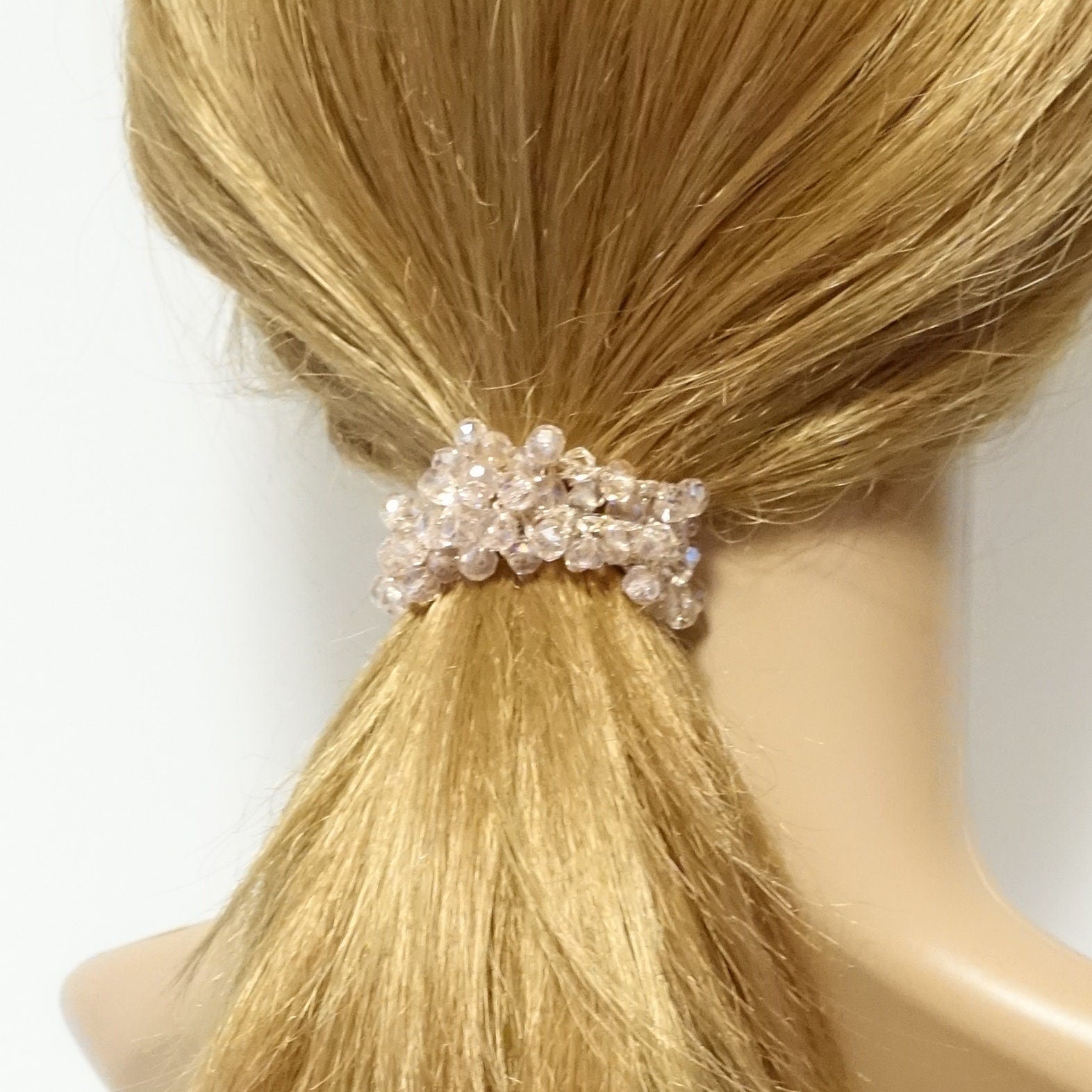 veryshine.com Ponytail holders glass beads beaded hair elastic ponytail holder women scrunchies