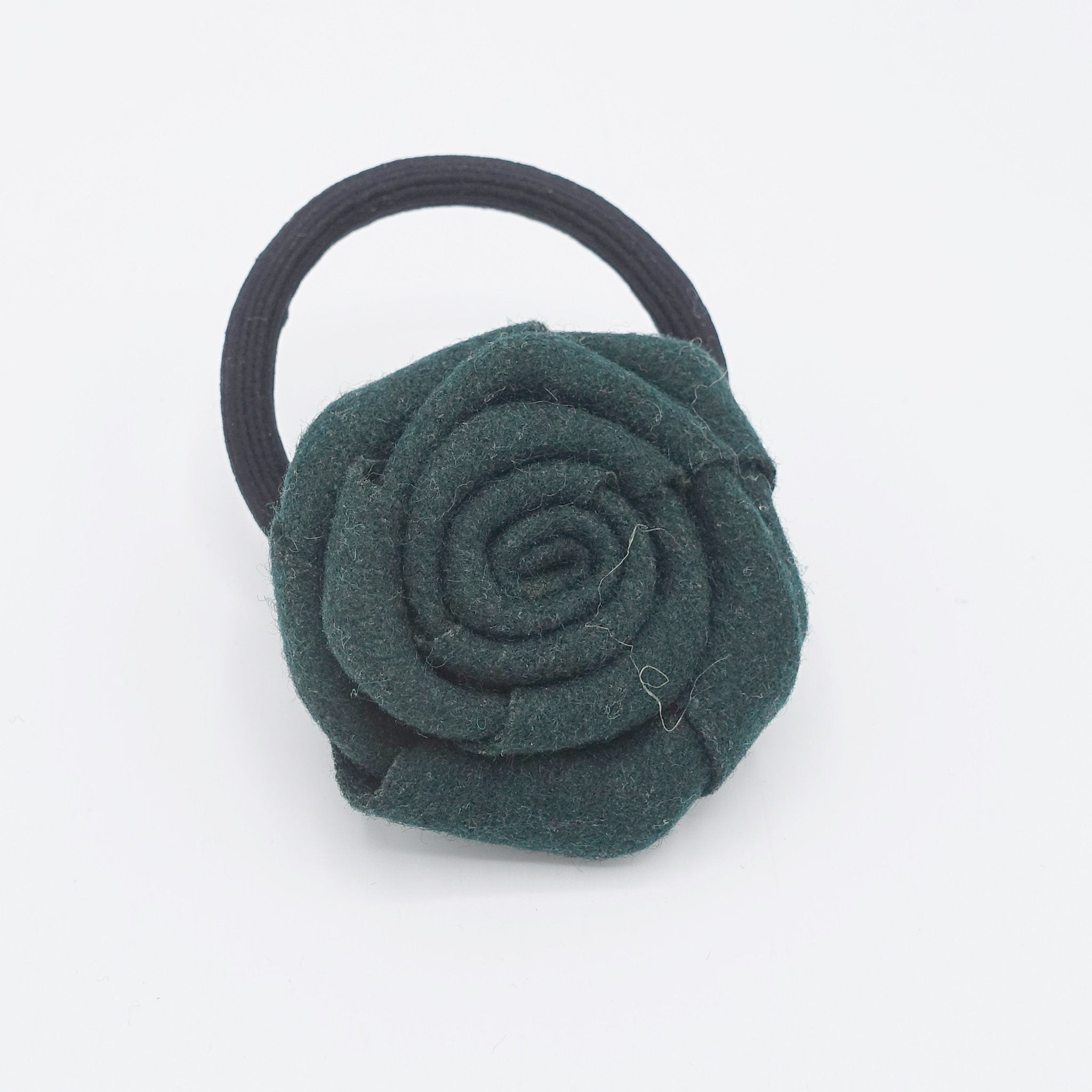 veryshine.com Ponytail holders Green woolen flower hair tie ponytail holder