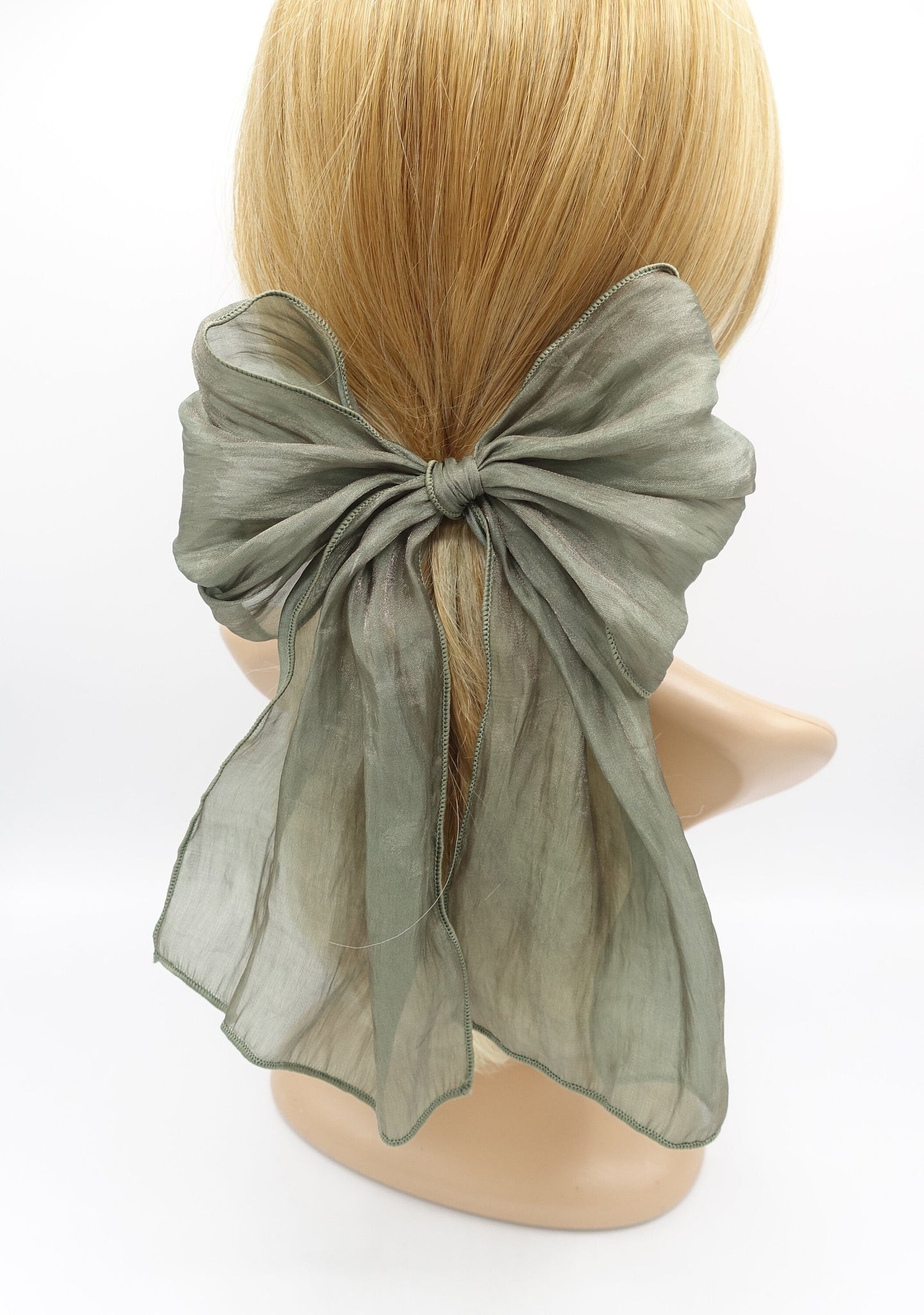 linen hair bow 