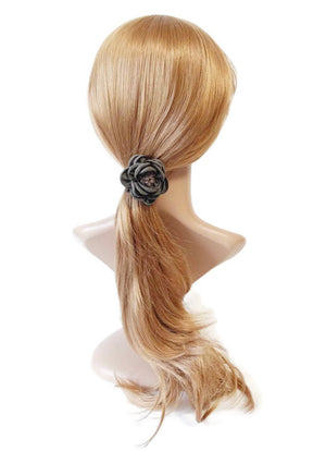 veryshine.com Ponytail holders Khaki mini flower hair elastic Stamen Flower Ponytail Holder Decorative hair tie Women Hair Accessories