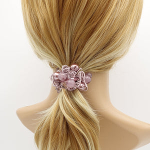 veryshine.com Ponytail holders lace acrylic ball beaded hair elastic ponytail holder women hair accessory
