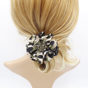 veryshine.com Ponytail holders leopard petal flower hair elastic rhinestone embellished flower ponytail holder