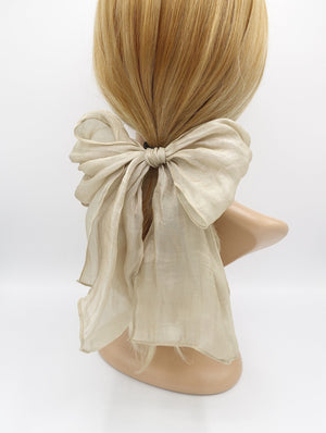 veryshine.com Ponytail holders linen glam hair bows elastic hair tie ponytail holder