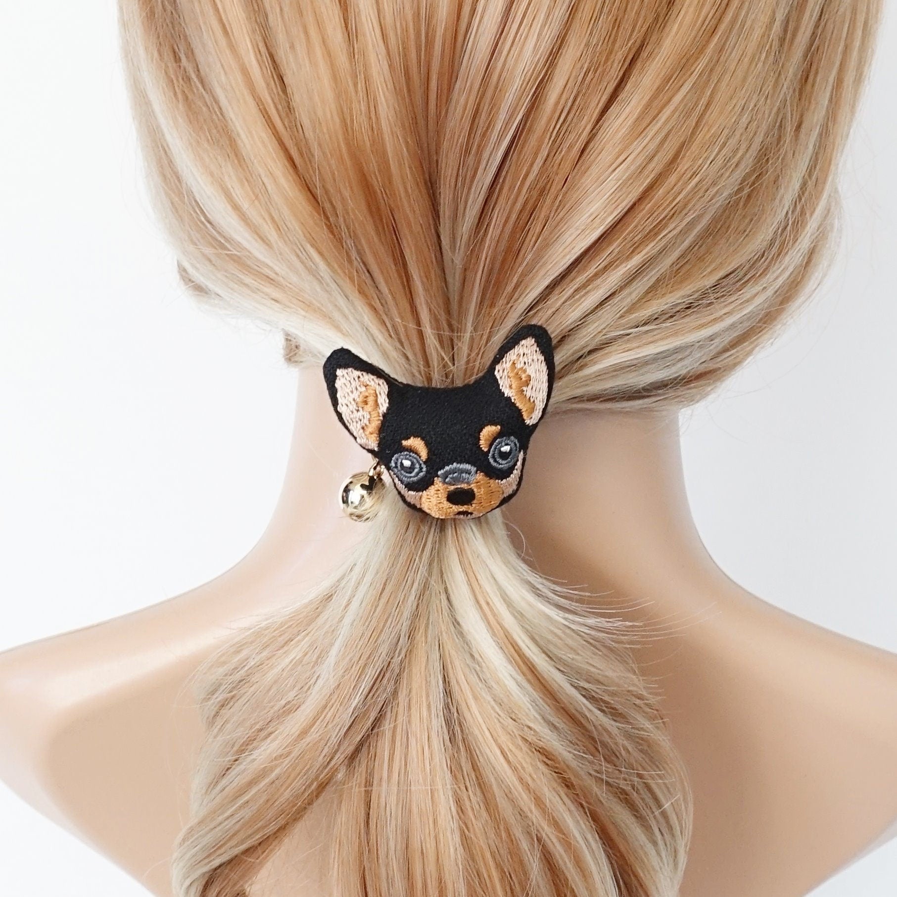 veryshine.com Ponytail holders pet dog embroidery hair elastic companion character ponytail holder cuter  hair ties