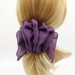 veryshine.com Purple chiffon ruffle flower hair barrette woman hair accessory
