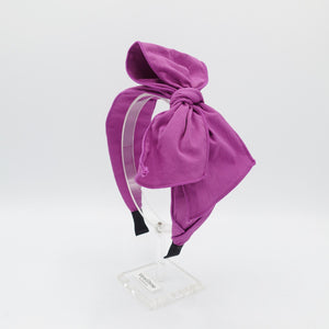 veryshine.com Purple pink solid bow knot headband corrugated fabric hairband  for women