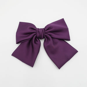 veryshine.com Purple silk satin big K bow barrette glossy satin women hair accessory for women