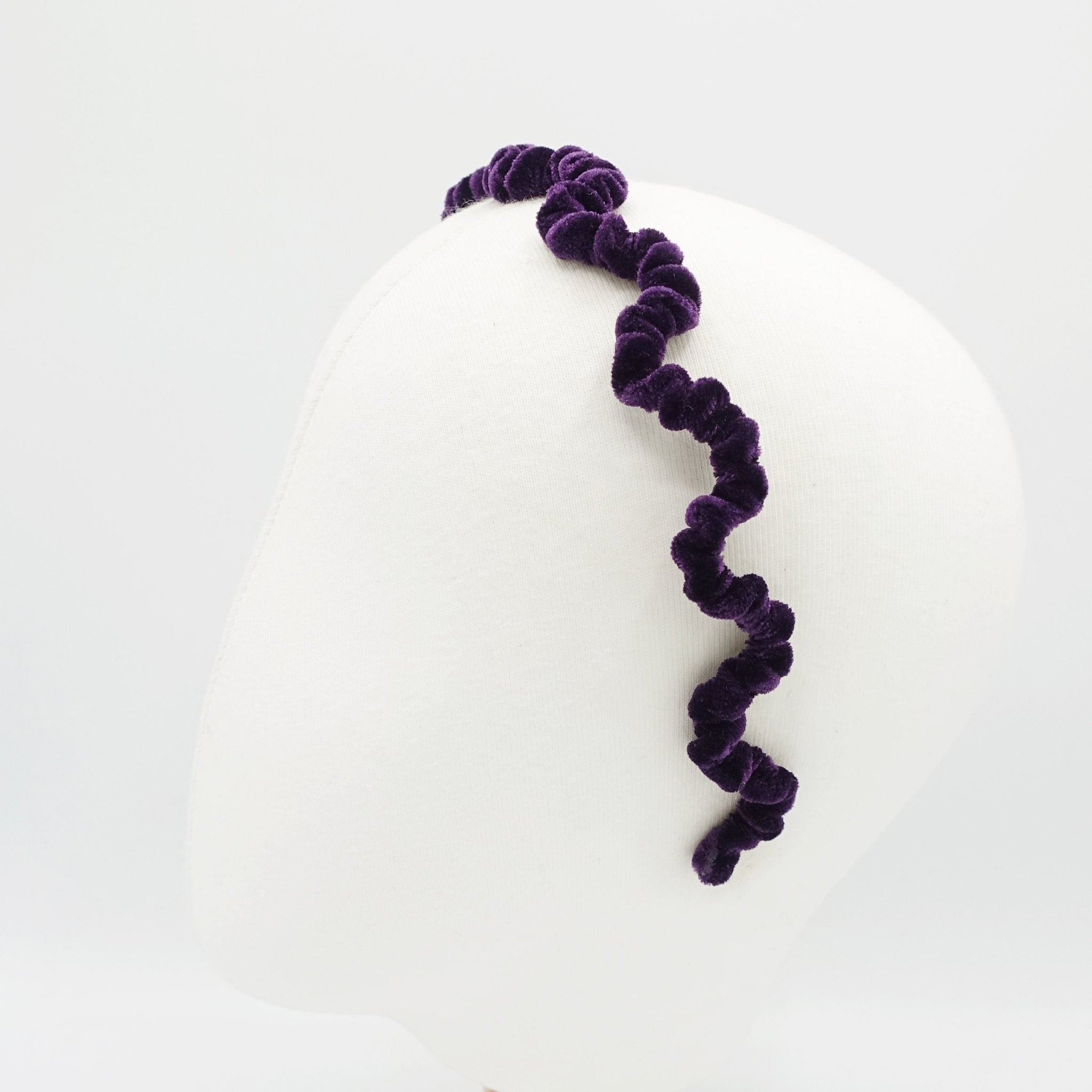 veryshine.com Purple thin wave velvet headband pleated hairband