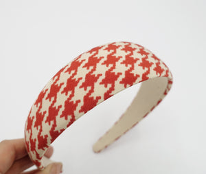 veryshine.com Red lightly padded houndstooth check headband simple Autumn headband