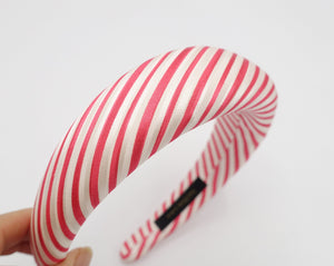veryshine.com Red silk padded headband stripe candy cane pattern casual hairband for women-VS202109