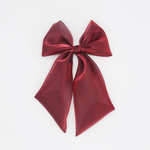 veryshine.com Red wine organza giant hair bow wide tail oversized hair accessory for women