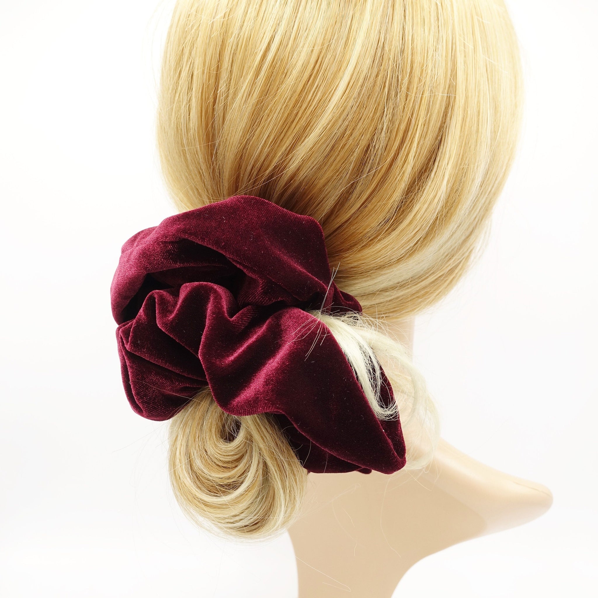 veryshine.com Red wine oversized velvet scrunchies large Hair Elastics scrunchies Women Hair Accessories