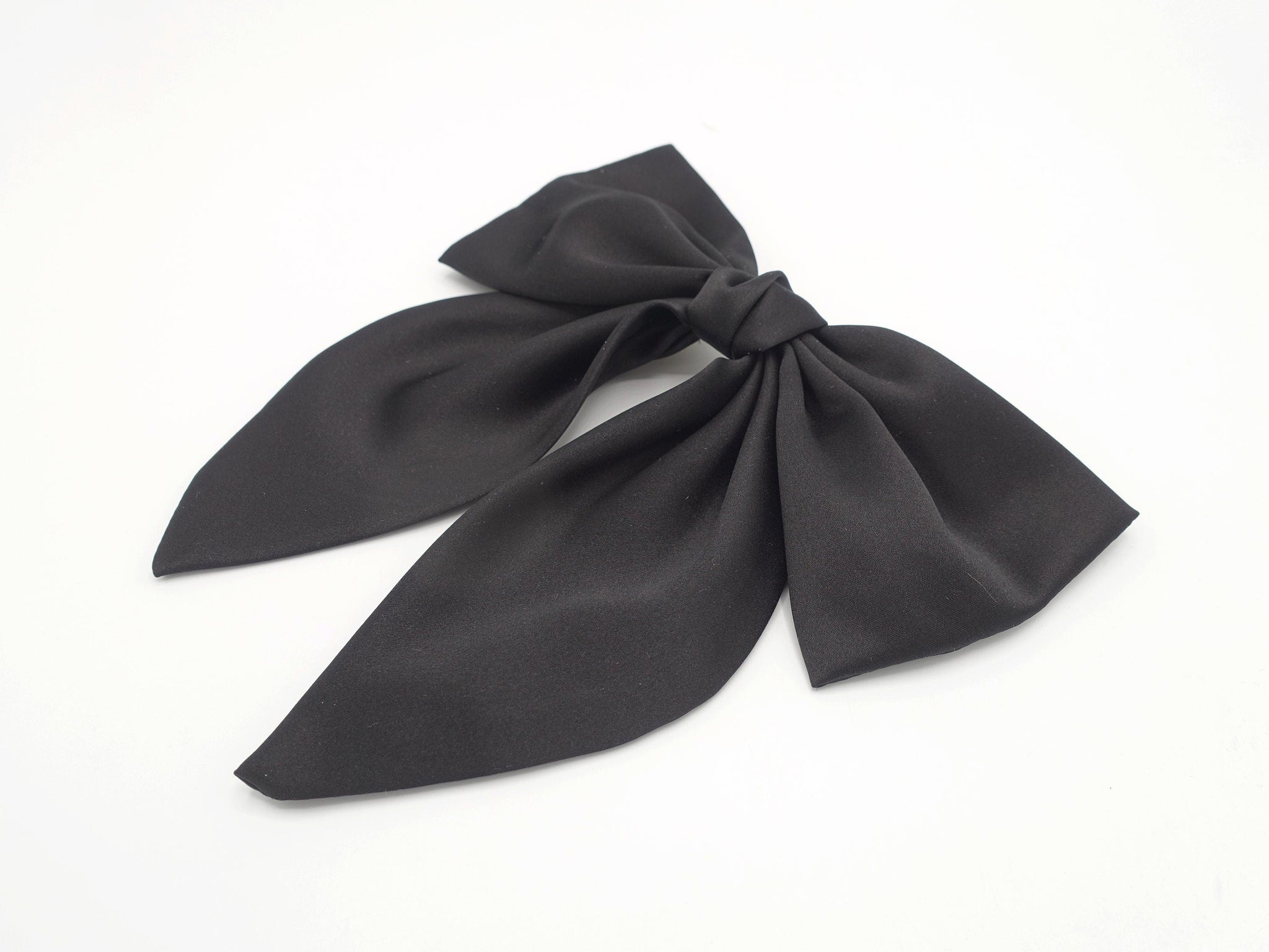 veryshine.com satin hair bow regular size pointed tail glossy hair accessory for women