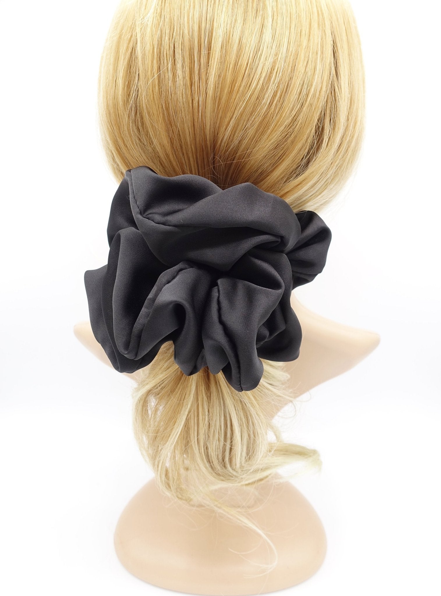 veryshine.com Scrunchie Black oversized satin scrunchies big scrunchie hair elastic voluminous hair tie women hair accessory