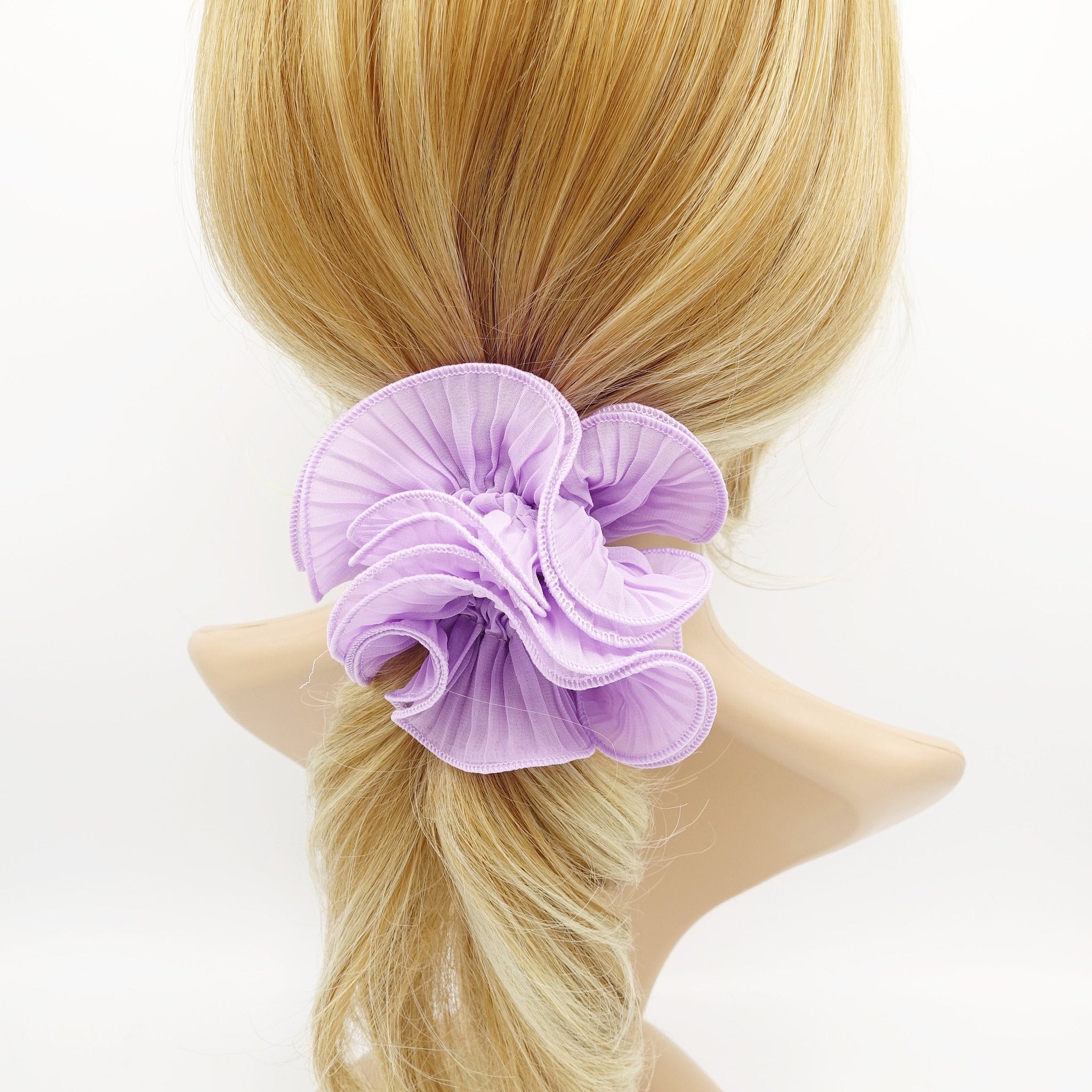 veryshine.com Scrunchies 4 edges pleated scrunchies colorful scrunchie woman hair elastic accessory