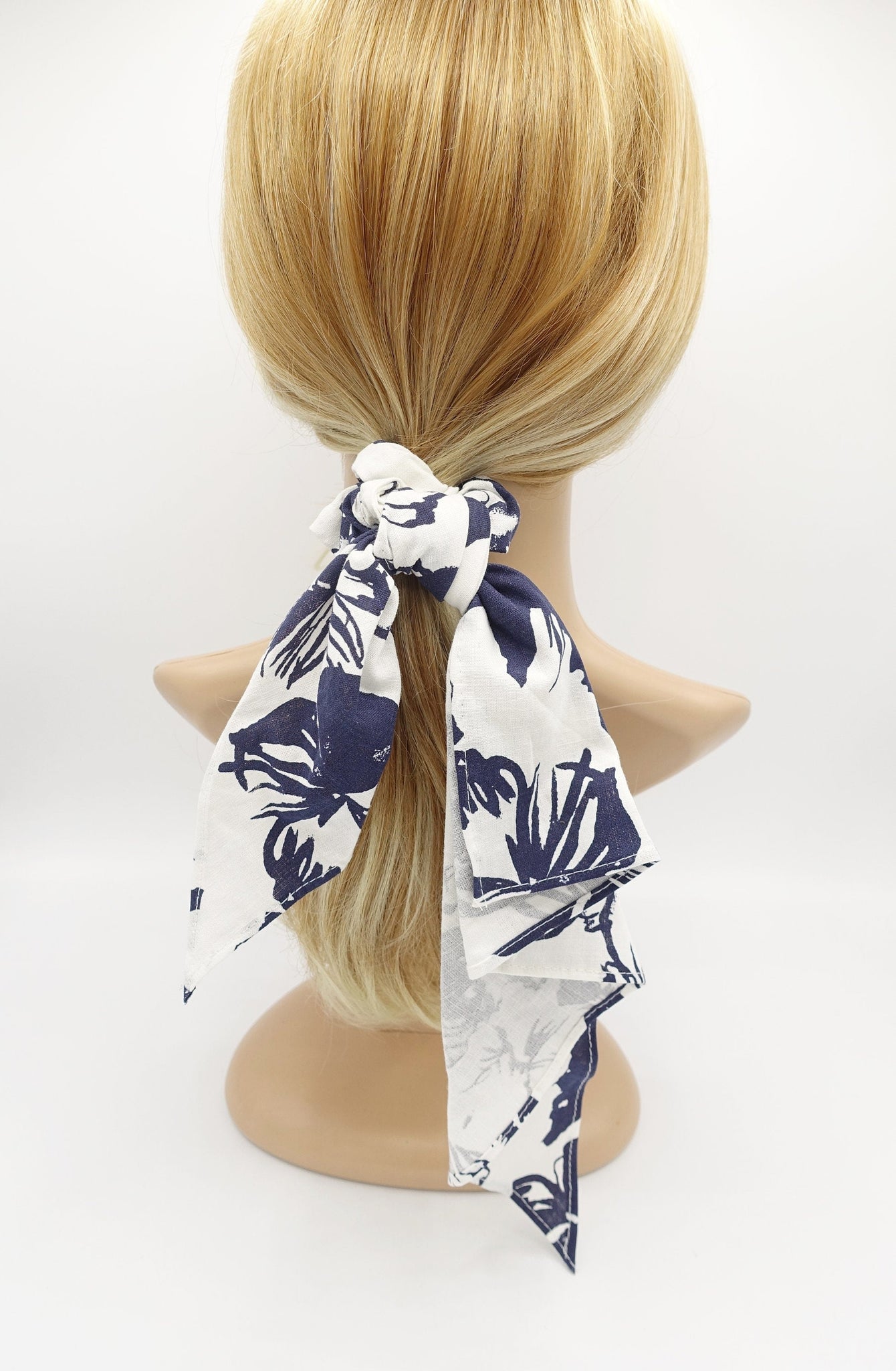 veryshine.com Scrunchies asymmetric cotton floral scrunchies  folded tail hair elastic for women