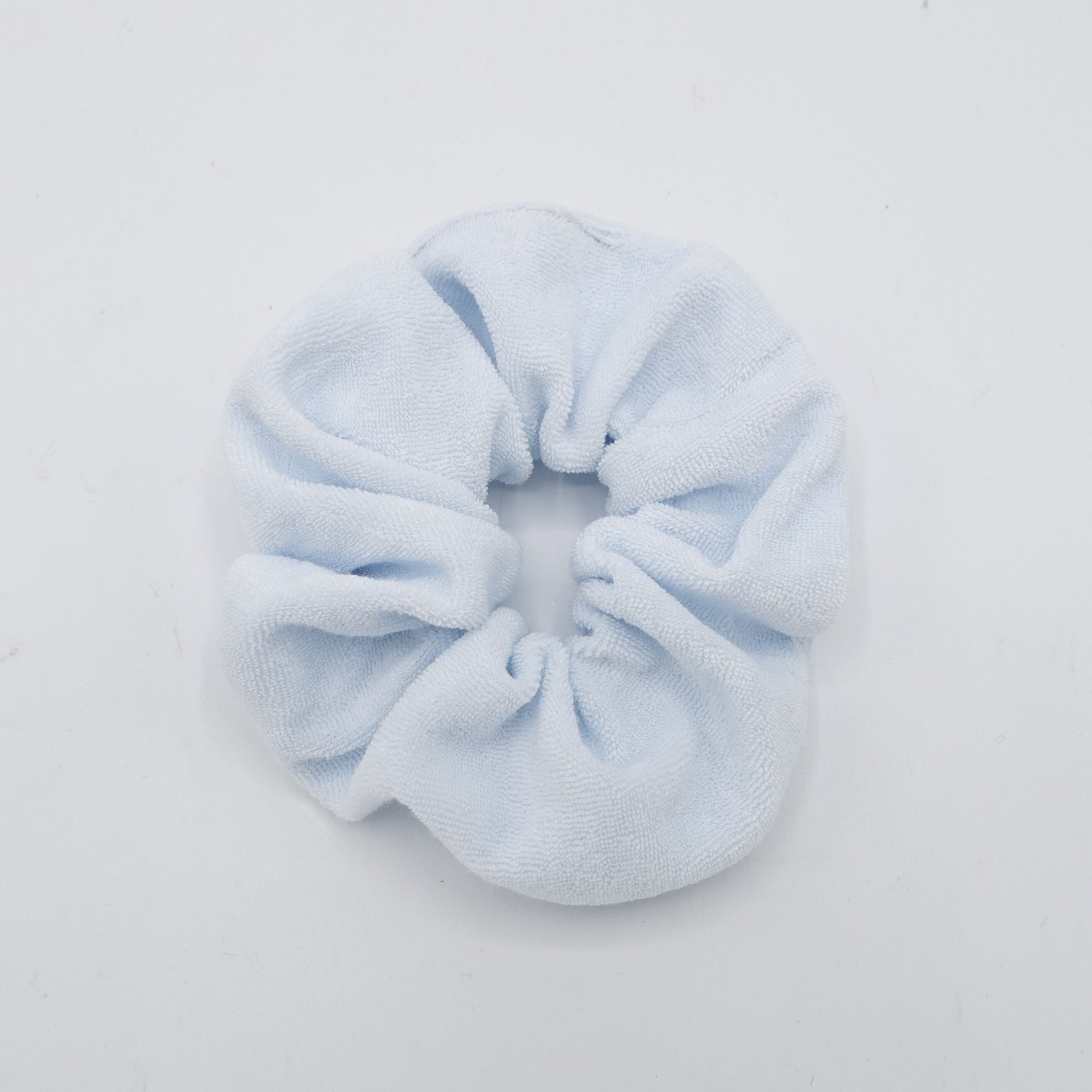 veryshine.com Scrunchies Baby blue terry cloth scrunchies solid cotton scrunchies hair elastic accessory for women