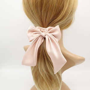 veryshine.com Scrunchies Baby pink satin hair bow knot scrunchies glossy tail bow scrunchy women hair accessory