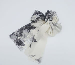 veryshine.com Scrunchies big flower print chiffon scarf scrunchies bow knot hair elastic scrunchie for women