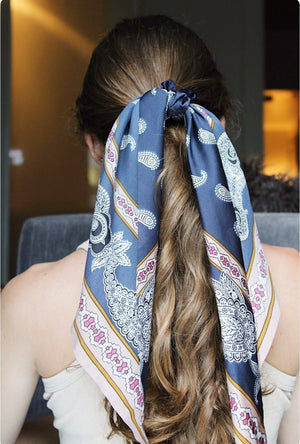 veryshine.com Scrunchies big paisley scarf scrunchies satin knot hair elastic scrunchie for women