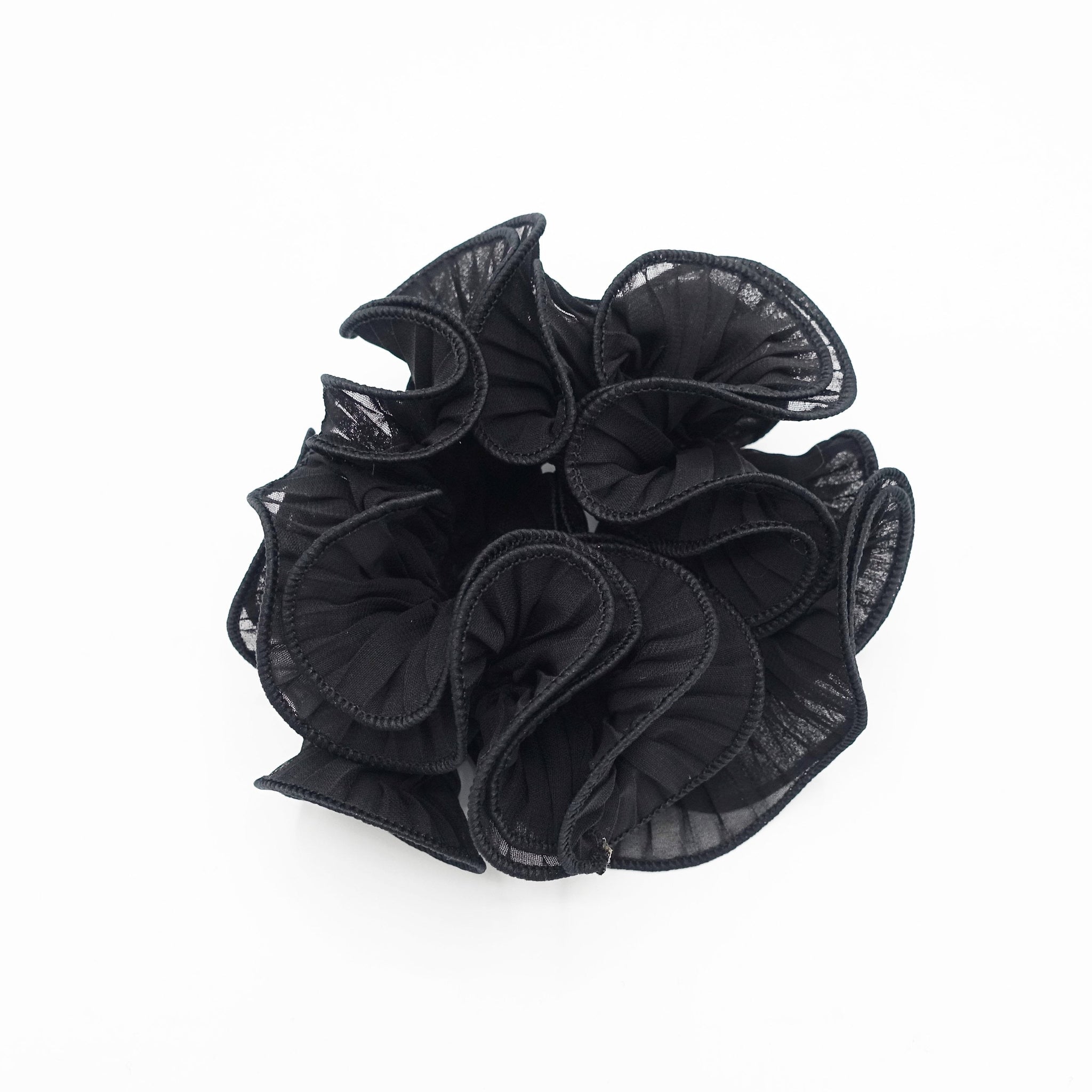 veryshine.com Scrunchies Black 4 edges pleated scrunchies colorful scrunchie woman hair elastic accessory