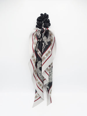 veryshine.com Scrunchies Black big paisley scarf scrunchies satin knot hair elastic scrunchie for women