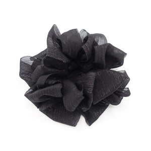 veryshine.com Scrunchies Black crinkled chiffon loop wave hair scrunchies women hair elastic accessory
